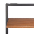 Leaning Desk with 2 Shelves - Black Ladder Style Home Office Desk 76.9" H x 28" W - Industrial Farmhouse Writing Desk
