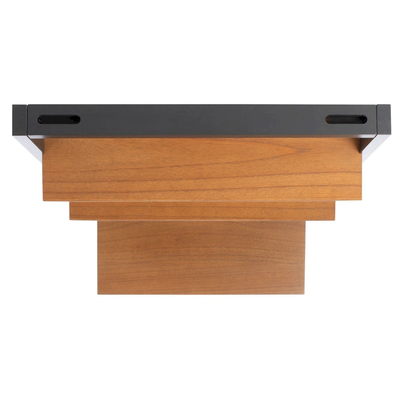 Leaning Desk with 2 Shelves - Black Ladder Style Home Office Desk 76.9" H x 28" W - Industrial Farmhouse Writing Desk