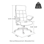 Ergonomic High-Back Office Chair with PU Leather, 360° Swivel, Height Adjustable, Tufted Design