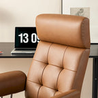 Ergonomic High-Back Office Chair with PU Leather, 360° Swivel, Height Adjustable, Tufted Design