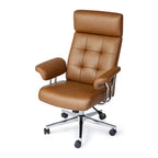 Ergonomic High-Back Office Chair with PU Leather, 360° Swivel, Height Adjustable, Tufted Design