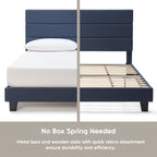 Nestl Horizontal Channel Upholstered Platform Bed