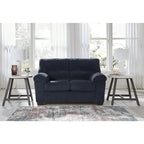 Contemporary Corduroy Loveseat with Cushions, Platform Foundation, 63" W x 38" D x 40" H