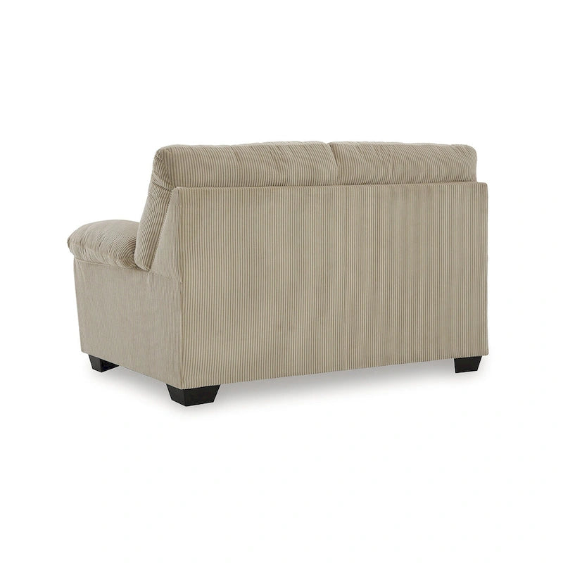 Contemporary Corduroy Loveseat with Cushions, Platform Foundation, 63" W x 38" D x 40" H