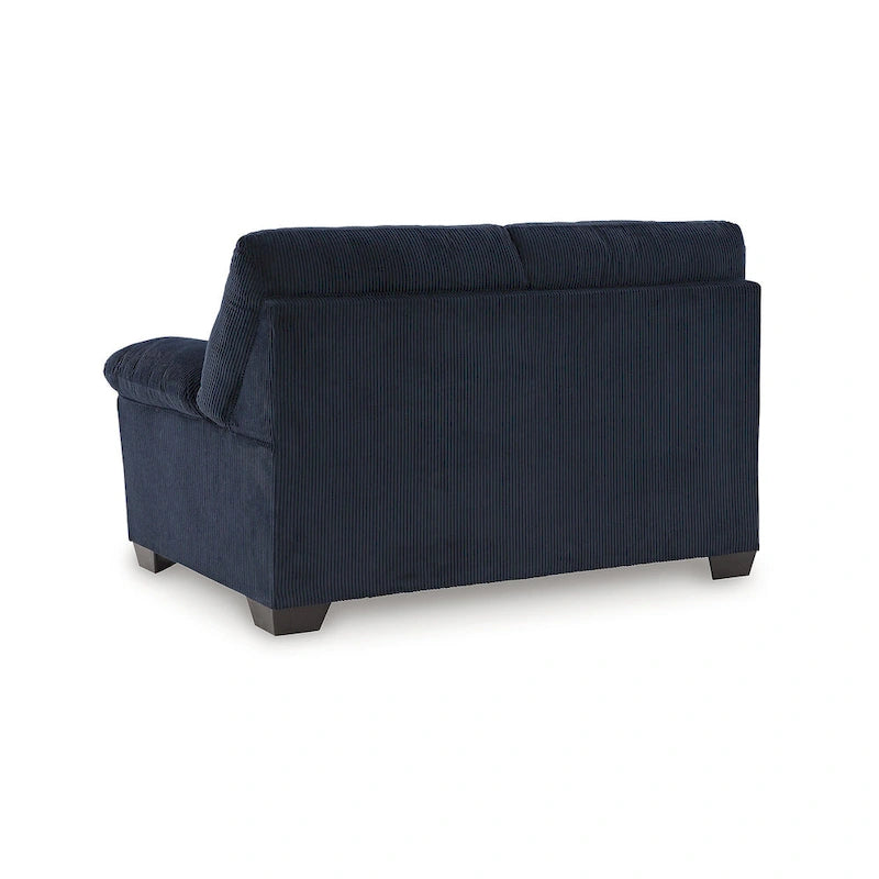 Contemporary Corduroy Loveseat with Cushions, Platform Foundation, 63" W x 38" D x 40" H