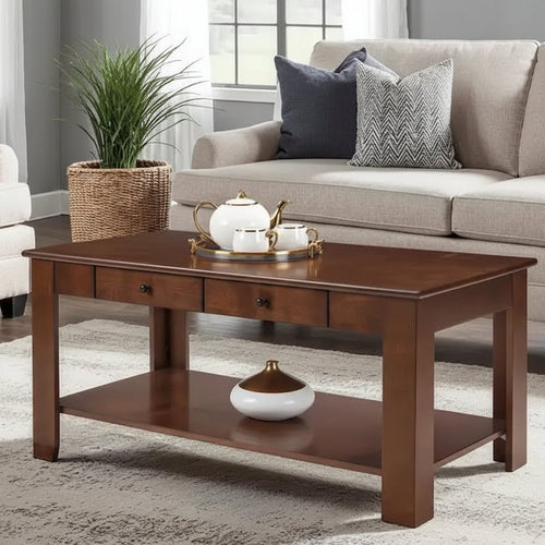 Convenience Concepts Designs2Go 2 Drawer Baja Coffee Table with Shelf