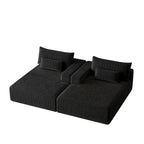 102 Corduroy Cloud Chaise Sectional with Reclining Sofa Bed, No-Assembly Design & Ergonomic Backrest
