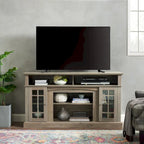 58" TV Stand Entertainment Center with Storage for TVs up to 65" - Dark Walnut Wood Finish