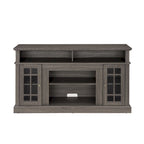 58" TV Stand Entertainment Center with Storage for TVs up to 65" - Dark Walnut Wood Finish