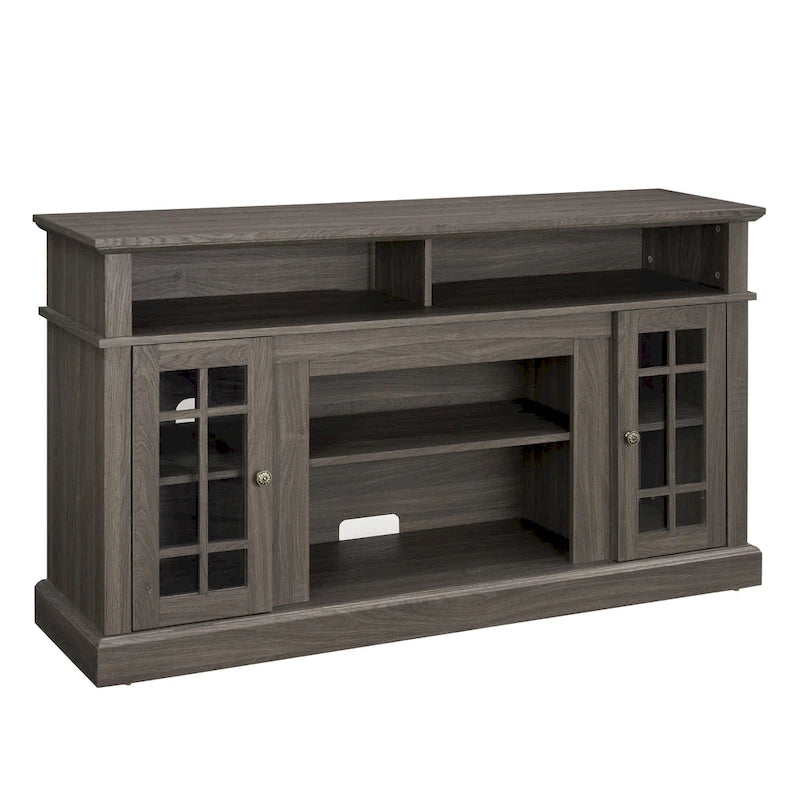 58" TV Stand Entertainment Center with Storage for TVs up to 65" - Dark Walnut Wood Finish