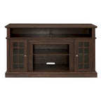 58" TV Stand Entertainment Center with Storage for TVs up to 65" - Dark Walnut Wood Finish