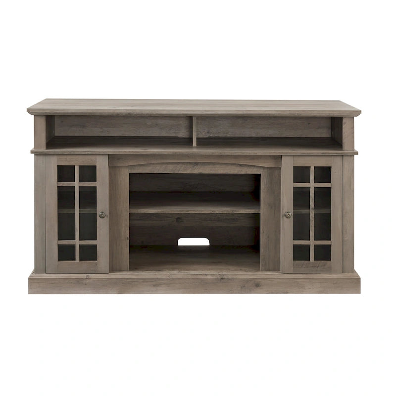 58" TV Stand Entertainment Center with Storage for TVs up to 65" - Dark Walnut Wood Finish