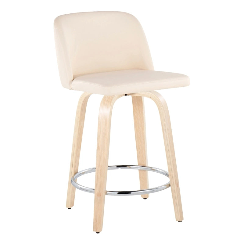 Carson Carrington Vallberga 24 Counter Stool with Natural Wood Base (Set of 2)
