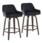 Porch & Den Galotti 26 Fixed-Height Counter Stool with Bent Wood Legs & Round Footrest (Set of 2)