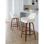 Porch & Den Galotti 26 Fixed-Height Counter Stool with Bent Wood Legs & Round Footrest (Set of 2)