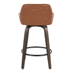 Porch & Den Galotti 26 Fixed-Height Counter Stool with Bent Wood Legs & Round Footrest (Set of 2)