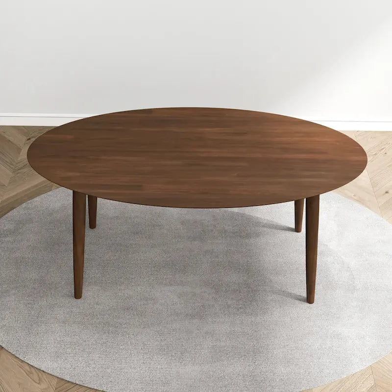 Kailey Mid Century 67-inch Oval Solid Wood Dining Table in Brown - 67 inches