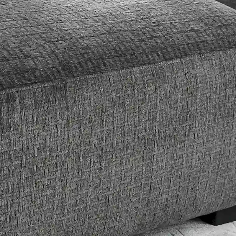 43"x43" Square Chenille Padded Cocktail Ottoman - Contemporary Grey Upholstered Footstool with Solid Wood Legs, 150 lbs Capacity