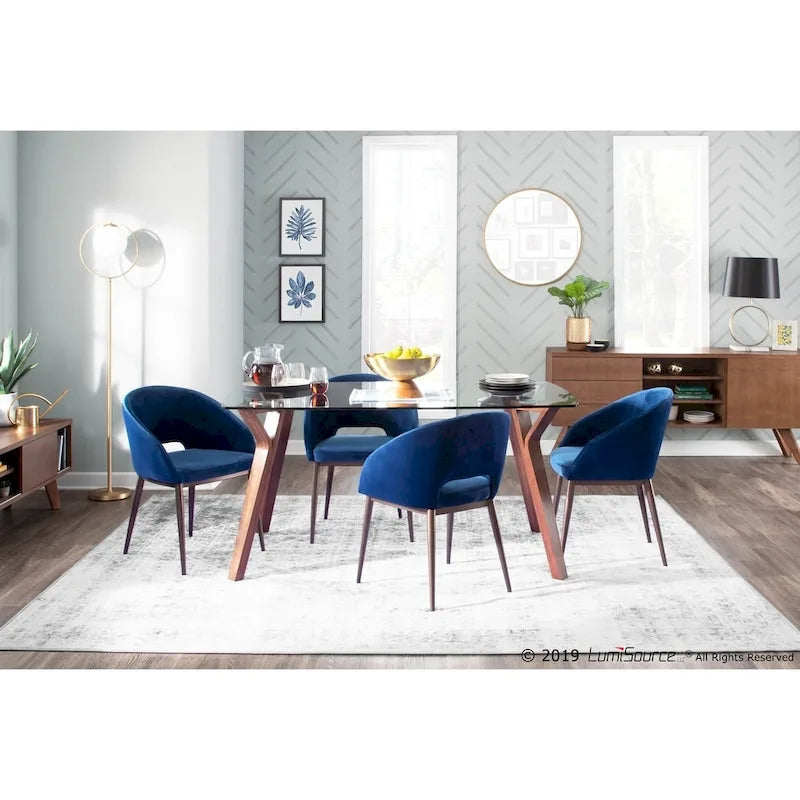 Upholstered Dining Chair Barrel Style Velvet Cushioned Seat Copper Metal Legs Contemporary 250lbs Capacity