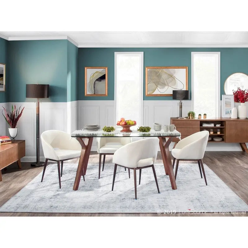 Upholstered Dining Chair Barrel Style Velvet Cushioned Seat Copper Metal Legs Contemporary 250lbs Capacity