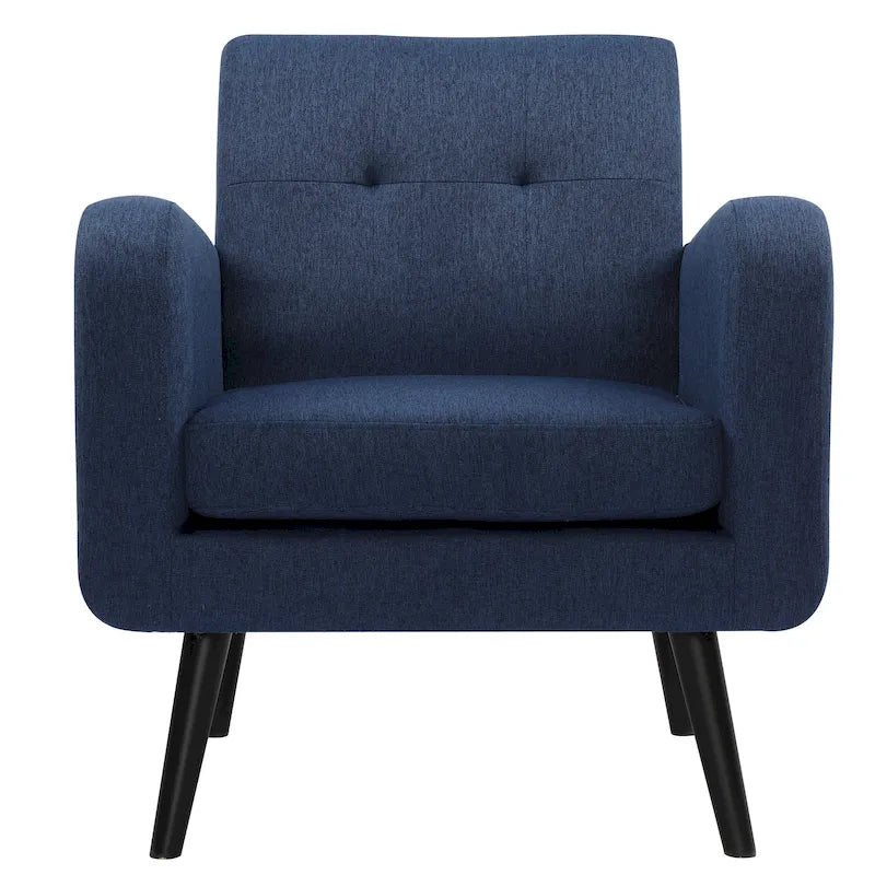 Mid-Century Modern Accent Chair with Tufted Back, Armrests, Polyester Fabric Upholstery, 29.75" W x 32.75" H