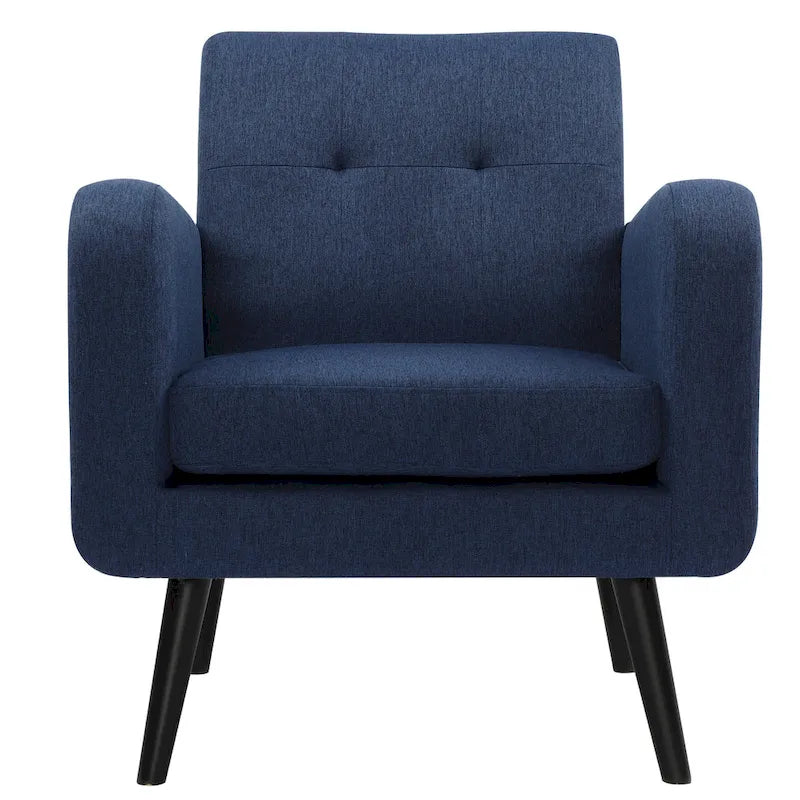 Mid-Century Modern Accent Chair with Tufted Back, Armrests, Polyester Fabric Upholstery, 29.75" W x 32.75" H