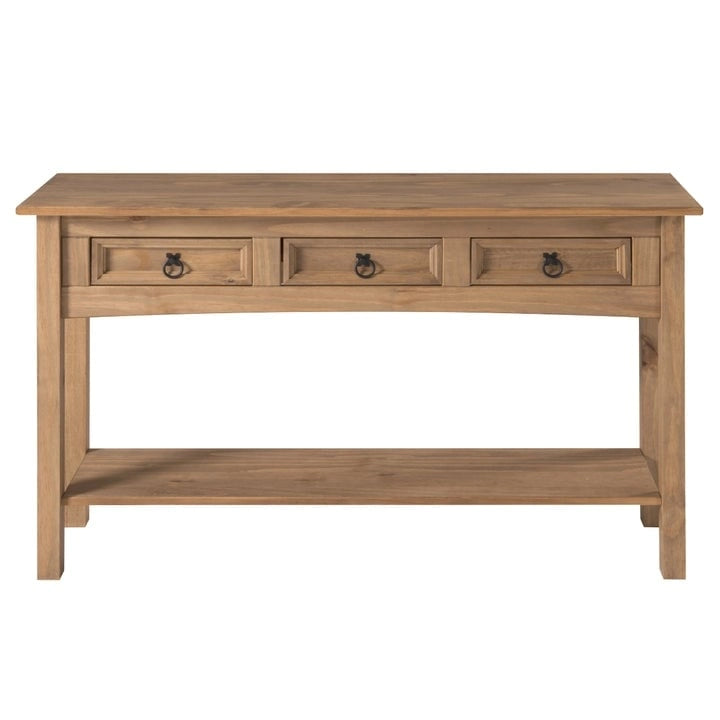 Wood Hall Table Console 3 Drawers Corona