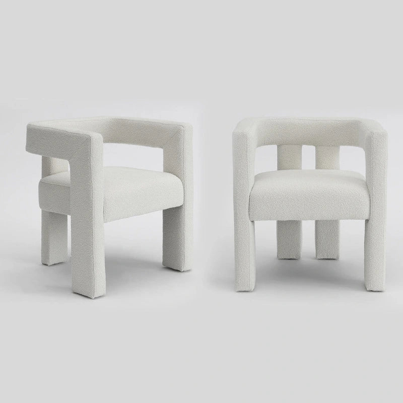 KINWELL 24 Wide Boucle Upholstered Armchair (Set of 2)