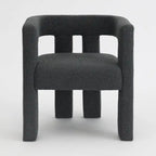 24" Wide Boucle Upholstered Armchair Set of 2 - Solid Wood Frame, 300lbs Capacity, No Assembly Required