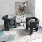 24" Wide Boucle Upholstered Armchair Set of 2 - Solid Wood Frame, 300lbs Capacity, No Assembly Required