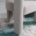 24" Wide Boucle Upholstered Armchair Set of 2 - Solid Wood Frame, 300lbs Capacity, No Assembly Required