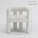 24" Wide Boucle Upholstered Armchair Set of 2 - Solid Wood Frame, 300lbs Capacity, No Assembly Required