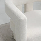 24" Wide Boucle Upholstered Armchair Set of 2 - Solid Wood Frame, 300lbs Capacity, No Assembly Required