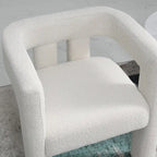 24" Wide Boucle Upholstered Armchair Set of 2 - Solid Wood Frame, 300lbs Capacity, No Assembly Required