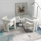 24" Wide Boucle Upholstered Armchair Set of 2 - Solid Wood Frame, 300lbs Capacity, No Assembly Required