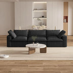 120 inch Contemporary Soft Commix Down Filled Cushions 3-Piece Sectional Sofa