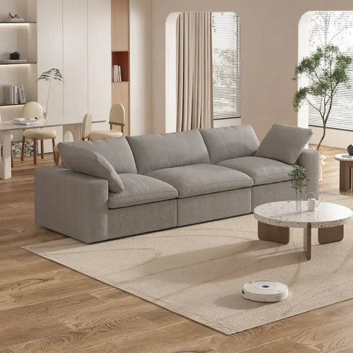 120 inch Contemporary Soft Commix Down Filled Cushions 3-Piece Sectional Sofa