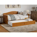 Twin Wood Daybed with Trundle - Beadboard Design, 600lbs Capacity, White/Walnut/Grey/Toffee, No Box Spring Needed