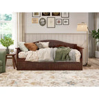 Twin Wood Daybed with Trundle - Beadboard Design, 600lbs Capacity, White/Walnut/Grey/Toffee, No Box Spring Needed