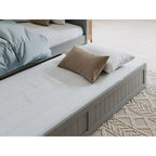 Twin Wood Daybed with Trundle - Beadboard Design, 600lbs Capacity, White/Walnut/Grey/Toffee, No Box Spring Needed