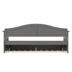 Twin Wood Daybed with Trundle - Beadboard Design, 600lbs Capacity, White/Walnut/Grey/Toffee, No Box Spring Needed