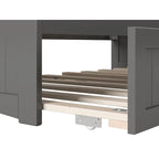 Twin Wood Daybed with Trundle - Beadboard Design, 600lbs Capacity, White/Walnut/Grey/Toffee, No Box Spring Needed