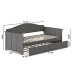 Twin Wood Daybed with Trundle - Beadboard Design, 600lbs Capacity, White/Walnut/Grey/Toffee, No Box Spring Needed