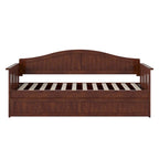 Twin Wood Daybed with Trundle - Beadboard Design, 600lbs Capacity, White/Walnut/Grey/Toffee, No Box Spring Needed