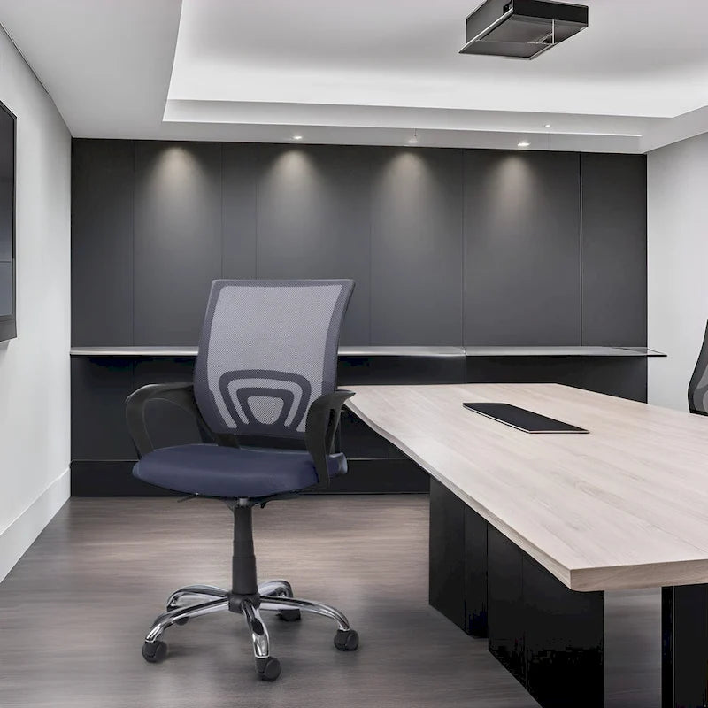 Ergonomic Mesh Office Chair with Lumbar Support - Adjustable Height 360° Swivel Rolling Wheels Breathable Back - Set of 4