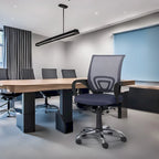 Ergonomic Mesh Office Chair with Lumbar Support - Adjustable Height 360° Swivel Rolling Wheels Breathable Back - Set of 4