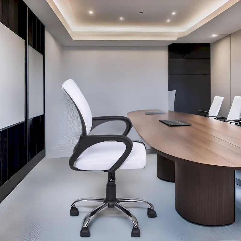 Ergonomic Mesh Office Chair with Lumbar Support - Adjustable Height 360° Swivel Rolling Wheels Breathable Back - Set of 4