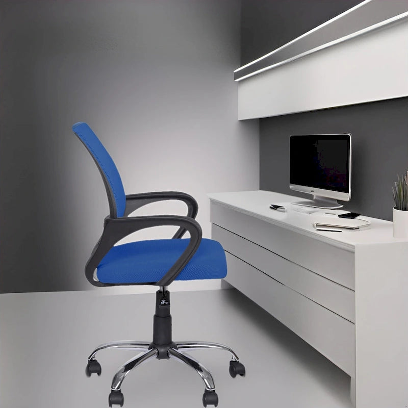 Ergonomic Mesh Office Chair with Lumbar Support - Adjustable Height 360° Swivel Rolling Wheels Breathable Back - Set of 4