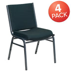 Heavy Duty Stackable Chairs Set of 4 - Gray Vinyl Padded Seat - 550 lb Capacity - 21D x 19.75W x 31.25H - Commercial Grade