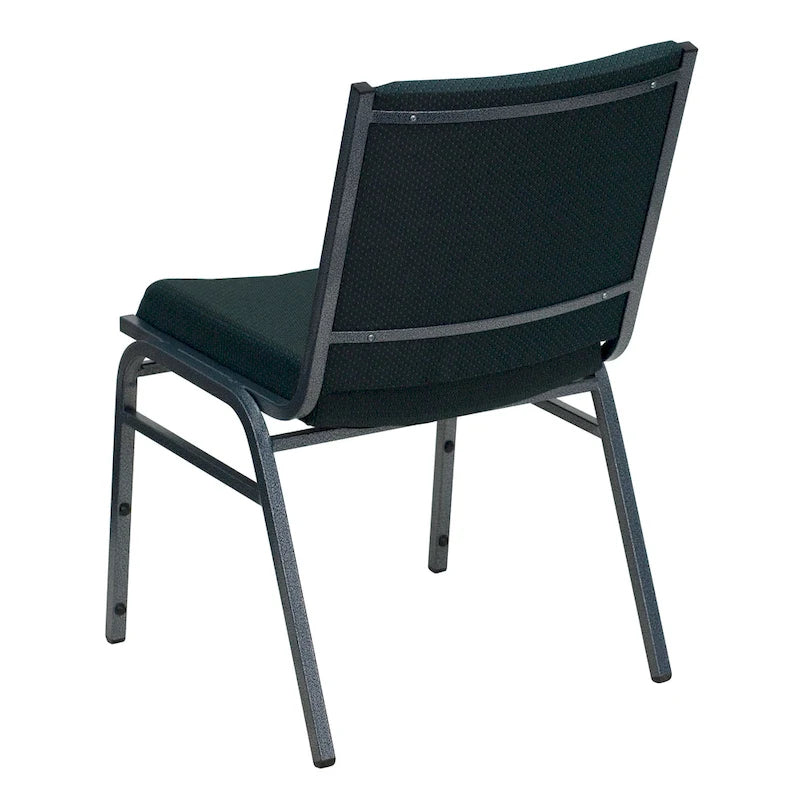 Heavy Duty Stackable Chairs Set of 4 - Gray Vinyl Padded Seat - 550 lb Capacity - 21D x 19.75W x 31.25H - Commercial Grade